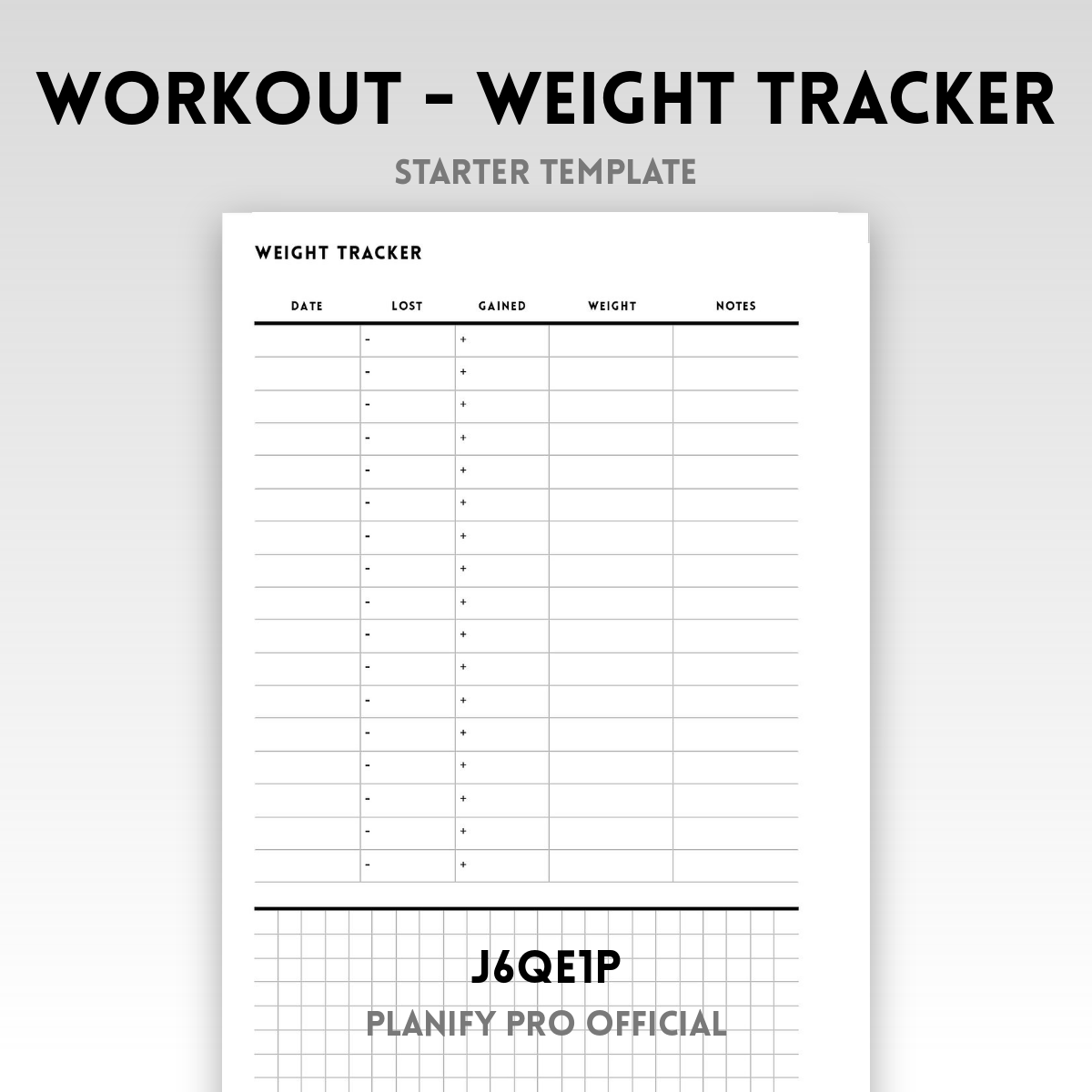 Workout Planners - Starter Template - Planify Pro